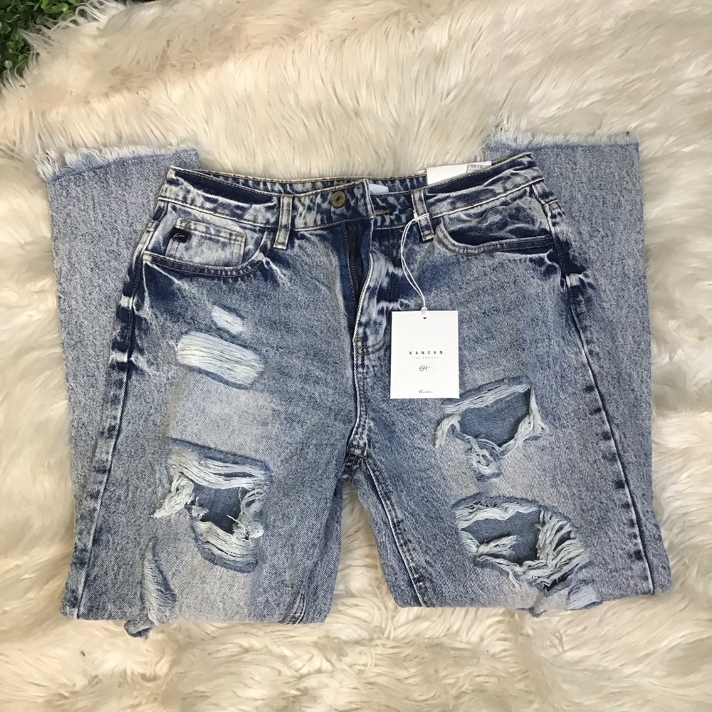 NWT‎ relax fit Kancan Distressed  Denim Jeans